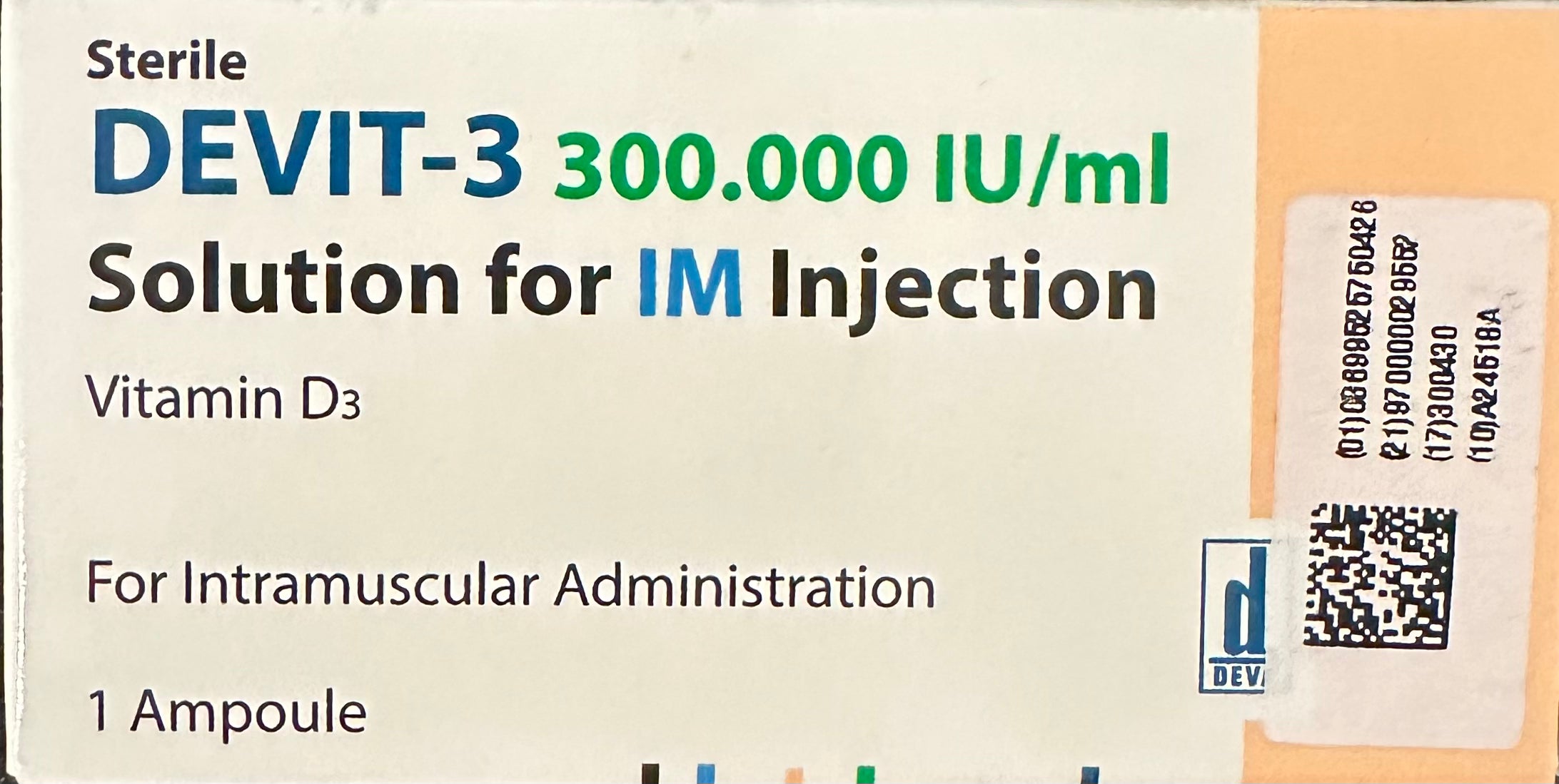 DEVIT-3 300.000 IU/ml Vitamin D3 Ampoule 1 x 1ml